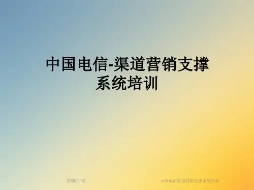 中国电信渠道营销支撑系统培训