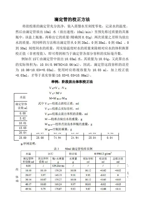滴定管校正方法