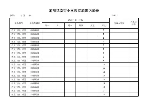 学校消毒记录表 2