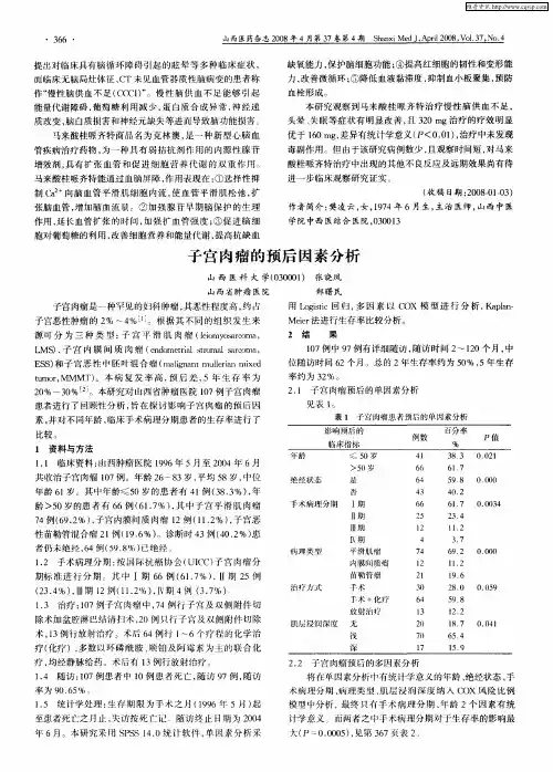 子宫肉瘤的预后因素分析