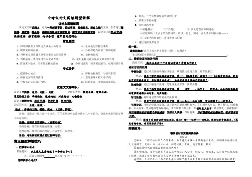 2017年中考初中议论文阅读题型讲解(有答案!!)
