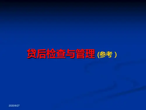 银行贷后检查实务一