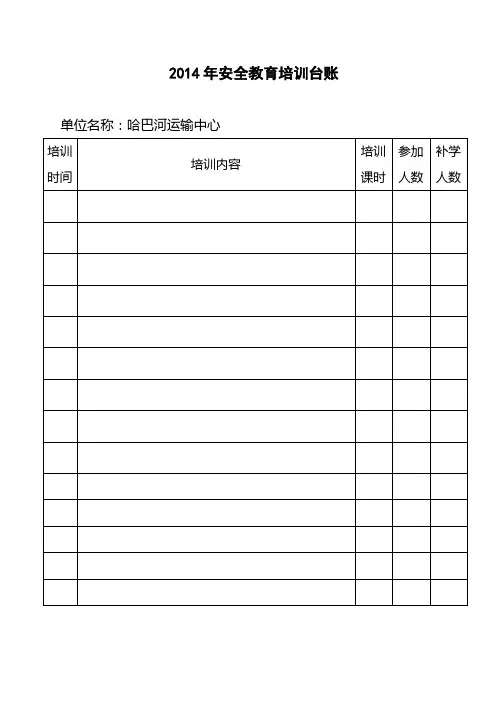 2013年安全教育培训台账
