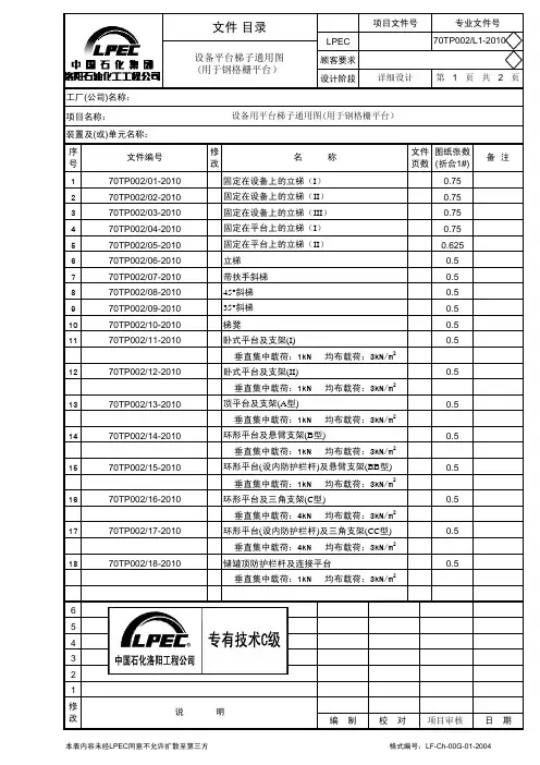 TP 钢格栅平台梯子标准图