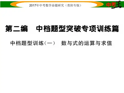 中档题型训练(一) 数与式的运算与求值