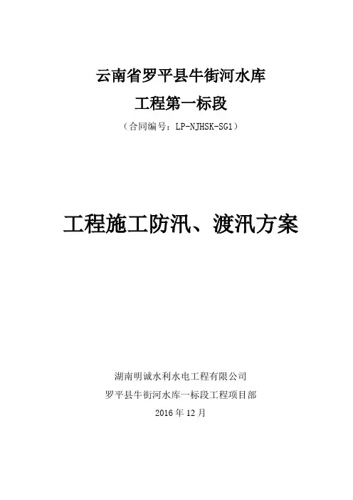 防汛、度汛方案
