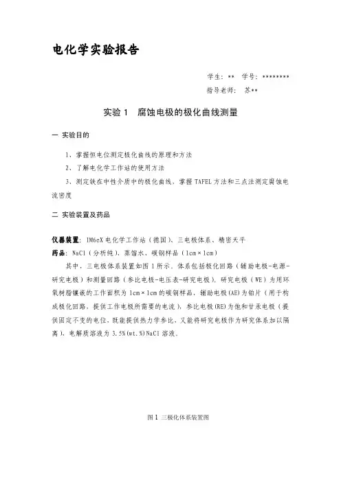 腐蚀电极的极化曲线测量