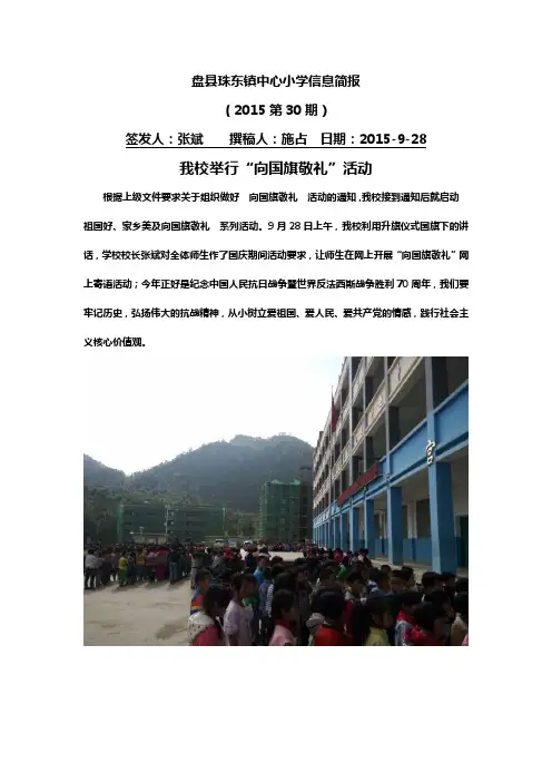 盘县珠东镇中心小学信息简报