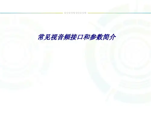 常见视音频接口和参数简介专题培训课件