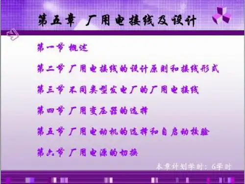 电力系统基础-厂用电接线