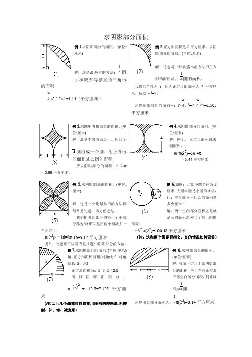 求阴影部分面积