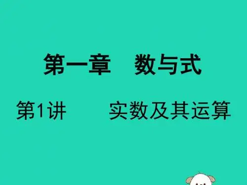 广东省深圳市中考数学复习 第一章 数与式 第1课时 实