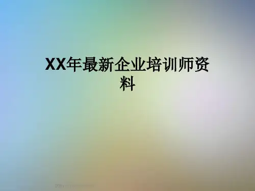 XX年最新企业培训师资料
