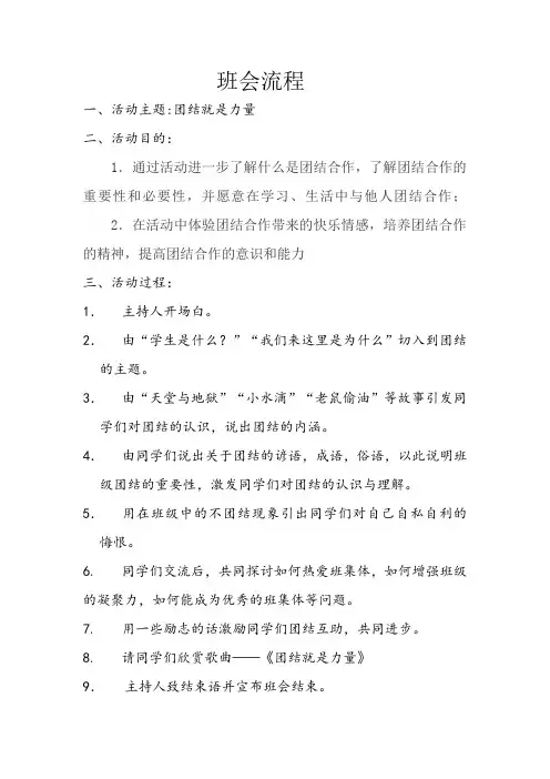 主题班会流程