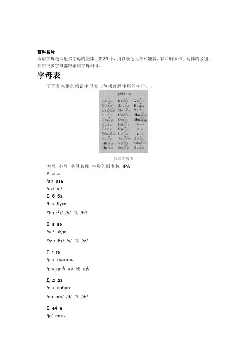 俄语字母