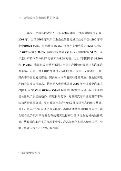 市场结构分析