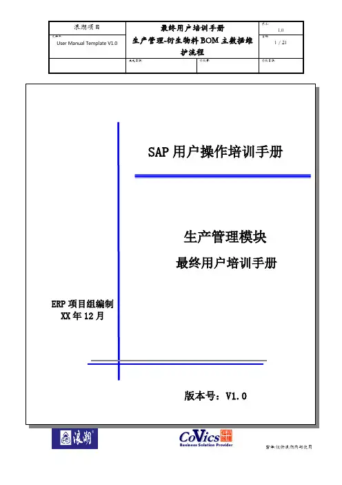 432浪潮ERP-SAP实施项目全套资料_培训资料_生产管理PP_衍生物料BOM主数据维护用户手册