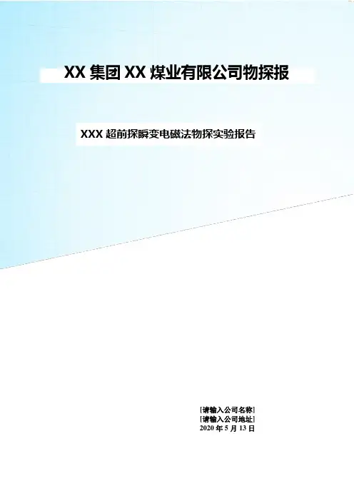 瞬变电磁超前物探标准格式
