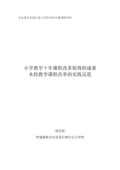小学教学十年课程改革取得的成果