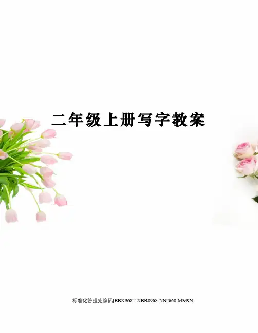 二年级上册写字教案完整版