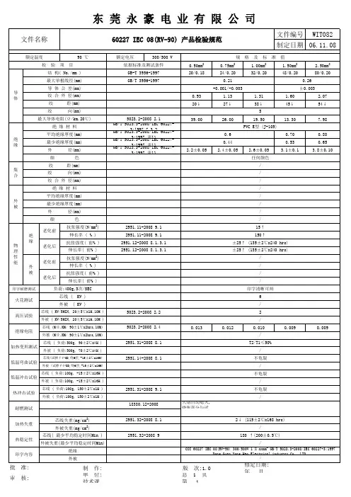 60227 IEC 08 (RV-90)产品检验规范