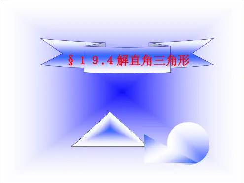 解直角三角形[下学期]--华师大版2-
