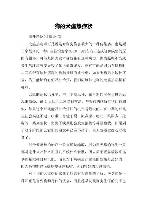 狗的犬瘟热症状