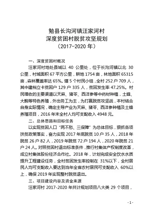 勉长沟河镇汪家河村