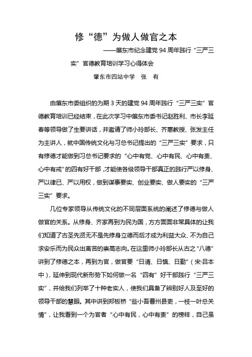 三严三实学习心得体会