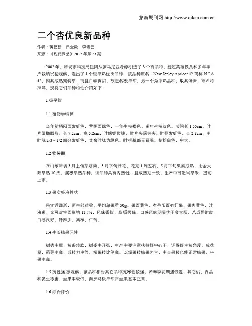 二个杏优良新品种
