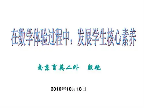 在数学体验过程中,发展数学核心素养
