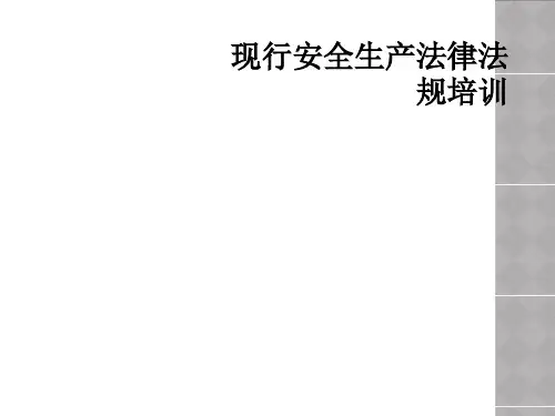 现行安全生产法律法规培训