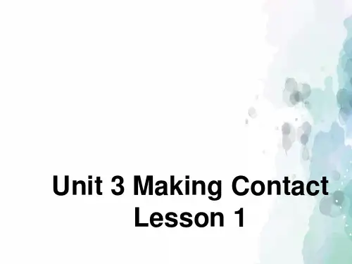 人教版(新起点)-英语-五年级下册-Unit 3 Making Contact Lesson 1 同步课件