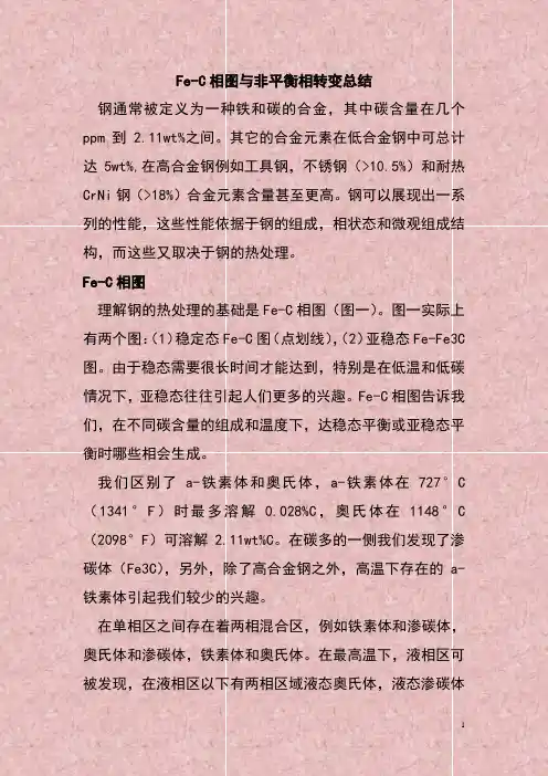 Fe-C相图与非平衡相转变总结