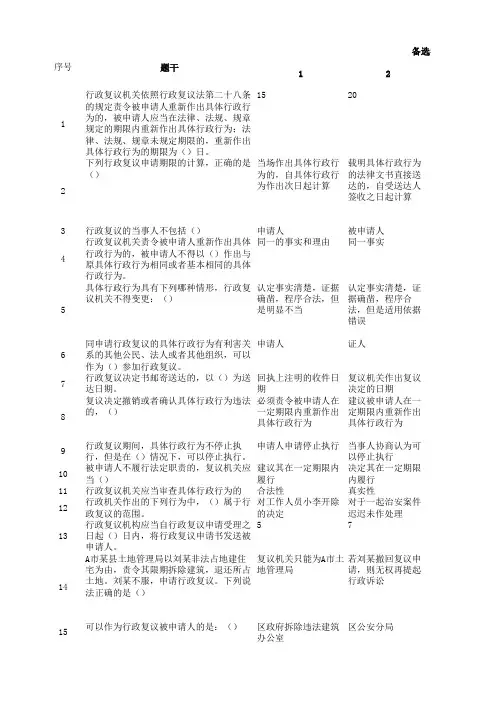 《行政复议法》题库