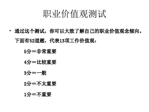 职业价值观测试