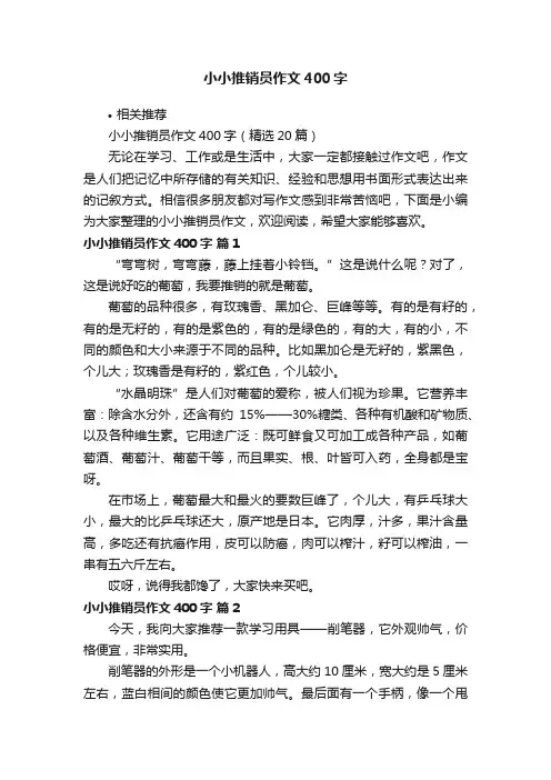 小小推销员作文400字