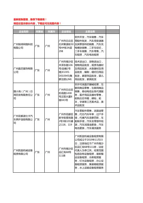 新版广东省广州电池工商企业公司商家名录名单联系方式大全400家