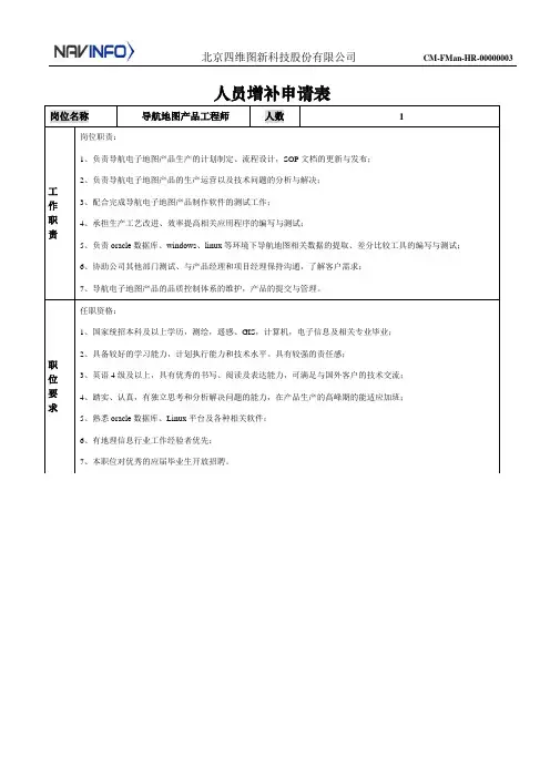 人员增补申请表 3