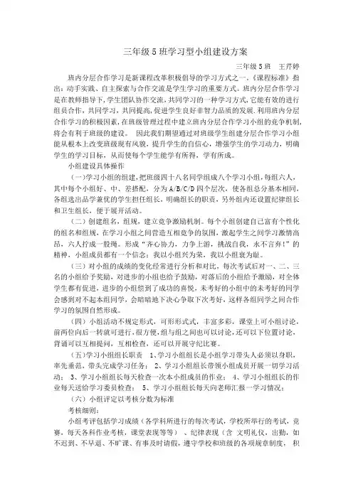三年级5班小组建设方案