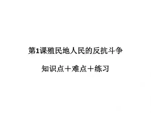 〔人教部编版〕九年级历史下册第1课   殖民地人民的反抗斗争(知识点+难点+练习)教学课件