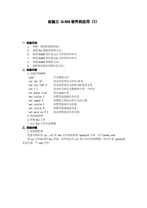 实验三 GrADS软件的应用(2)