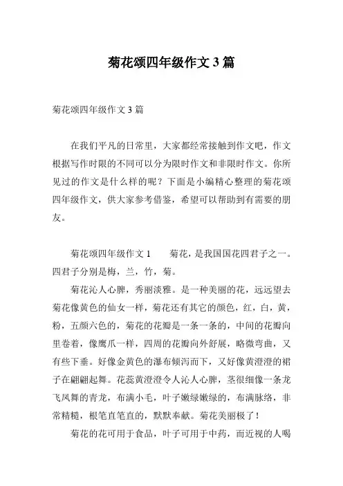 菊花颂四年级作文3篇