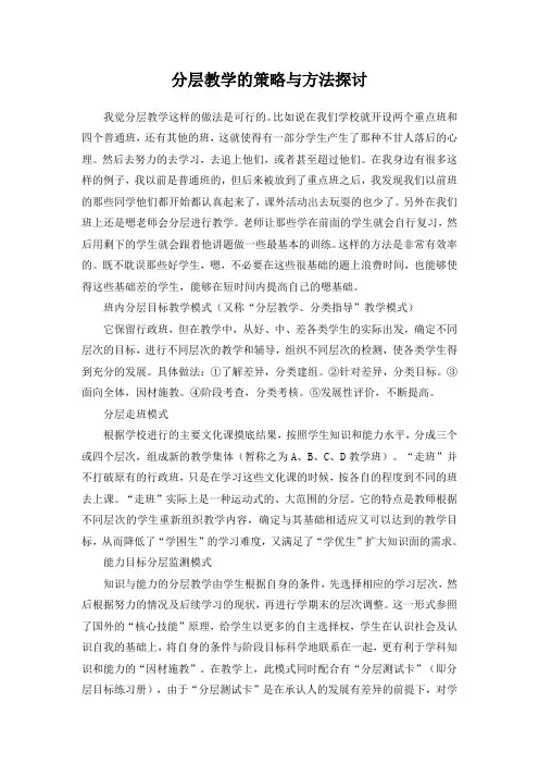 分层教学的策略与方法探讨