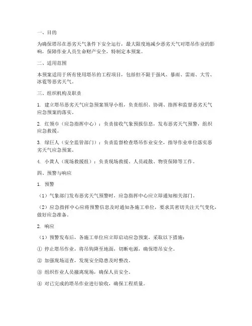 塔吊恶劣天气应急预案