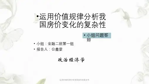 运用价值规律分析我国房价的复杂性ppt课件