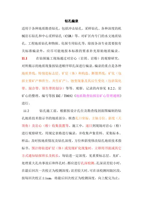 钻孔编录