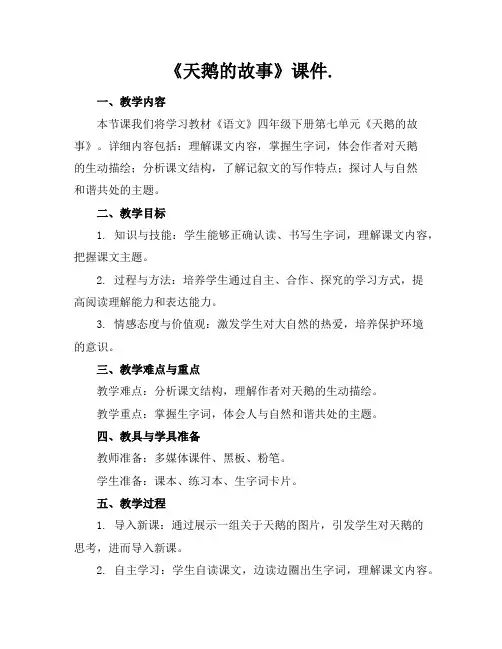《天鹅的故事》课件.