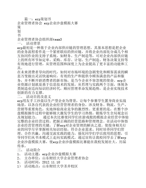 ERP,策划书