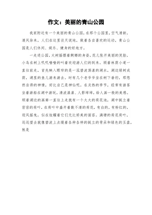 作文：美丽的青山公园_作文_1